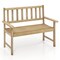 Natural Teak Wood Patio Bench 47 Inch Outdoor Loveseat Chair with Backrest